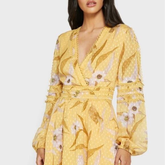 Ted Baker Posyy Cabana Long Sleeve Dress Size 5 - Picture 2 of 5